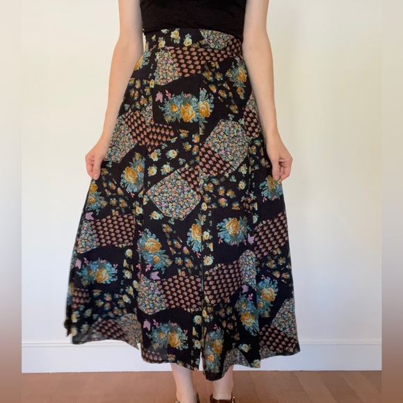 90’s Ribkoff floral maxi skirt / size 12 - Picture 5 of 16